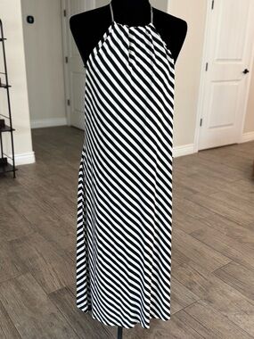 NWT Lauren Black and White Halter Dress Size 16